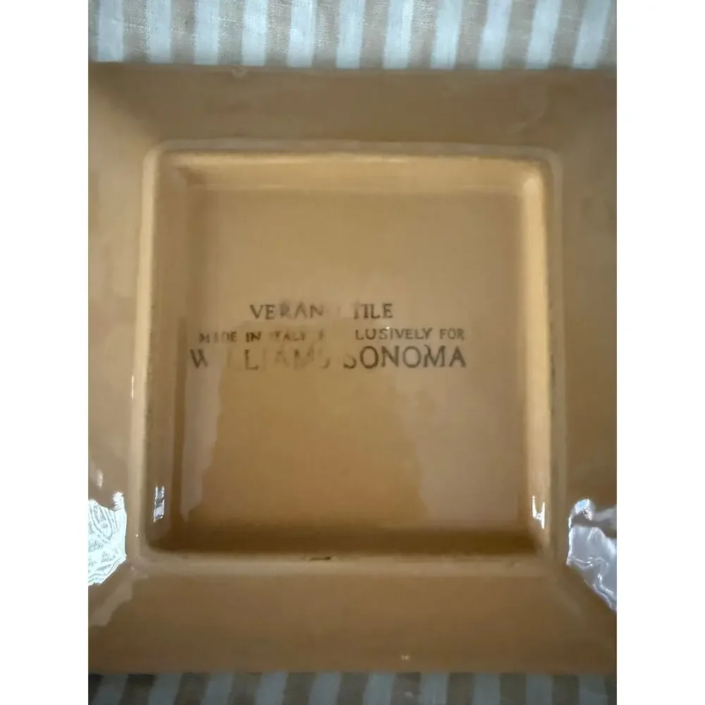 WILLIAMS-SONOMA Verano Tile Tapas Snack Plate Made in Italy Set Two Clam Shrimp